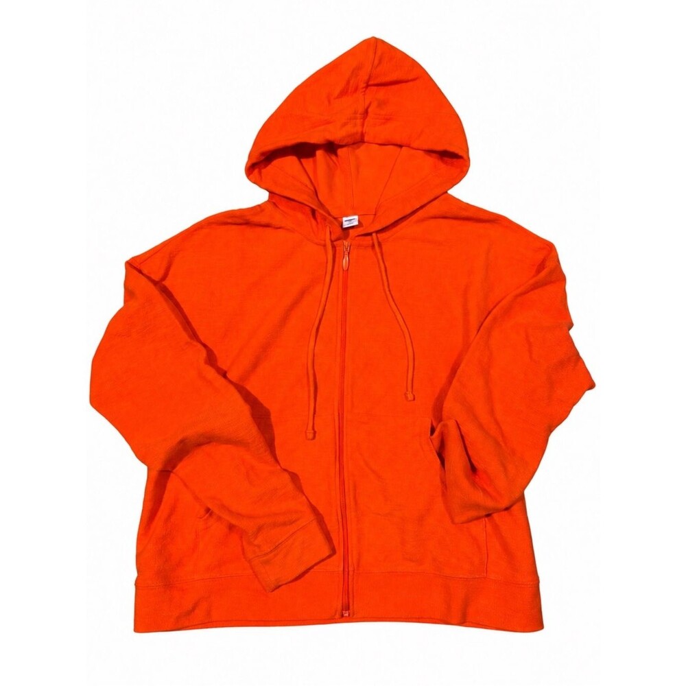 Old Navy Orange Hooded Lightweight Zip Up Jacket Womens Small NWOT